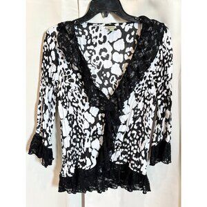 Agora Womens Top Medium Victorian Ruffle Lace Whimsigoth‎ Fairy Boho Retro 18720